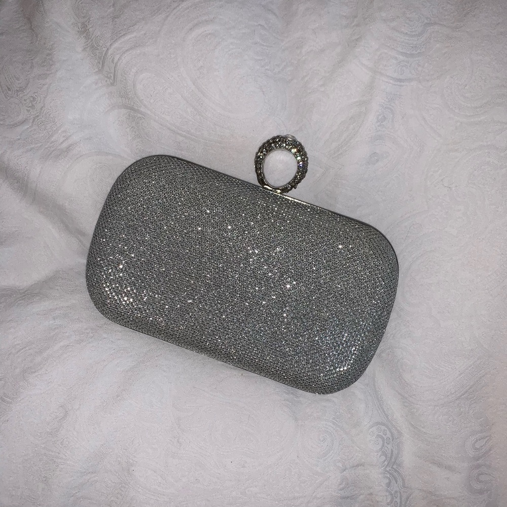Charming Charlie Silver Clutch